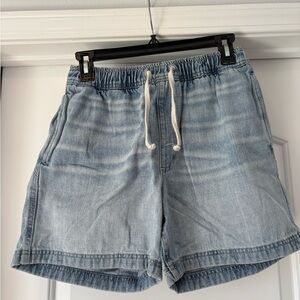 BDG Light Blue Jean Shorts with Drawstring